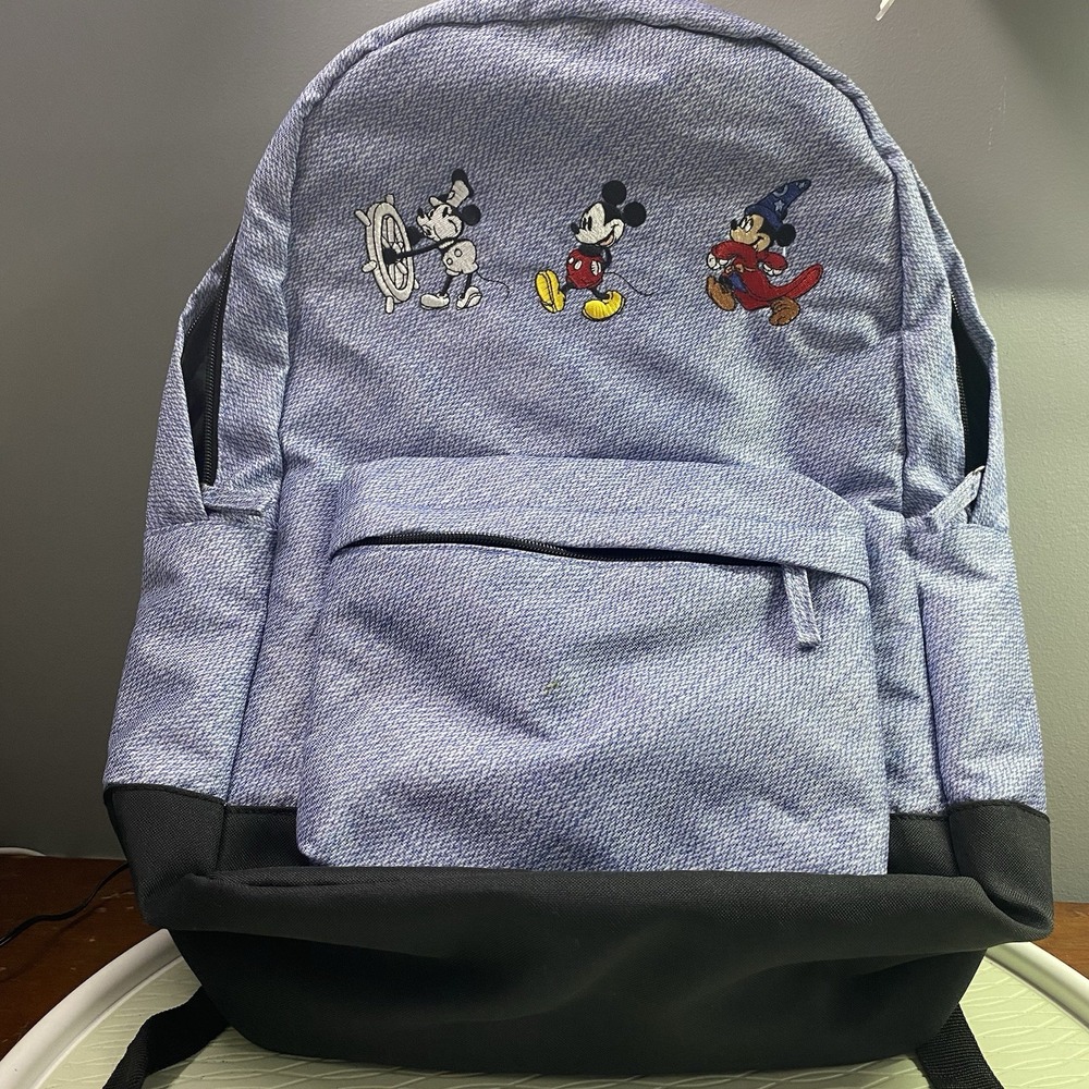 Disney‎ Parks Mickey Mouse Through The Years Backpack. Great Cond 17"x11.5"x5"
